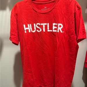 Hustler Hollywood Red Tee with White Logo